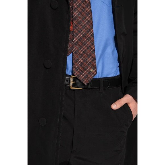 Gucci GG Rectangular Monogram Leather Single Buckle Belt Black 90cm - Picture 7 of 7